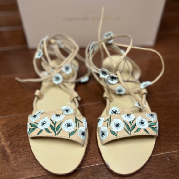 Loeffler Randall Shoes - Loeffler Randal tie up floral flat sandals in size 7, Brand new with box